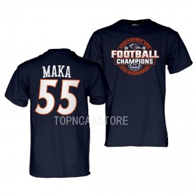 Ahofitu Maka T-Shirt UTSA Roadrunners #55 Navy 2022 C-USA Football Conference Champs Locker Room Men's Tee Shop