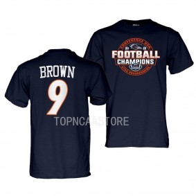 Brandon Brown T-Shirt UTSA Roadrunners #9 Navy 2022 C-USA Football Conference Champs Locker Room Men's Tee Sale