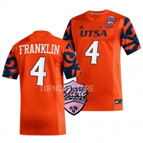 2022 Cure Bowl Zakhari Franklin UTSA Roadrunners #4 Orange Football Jersey Men's Shop